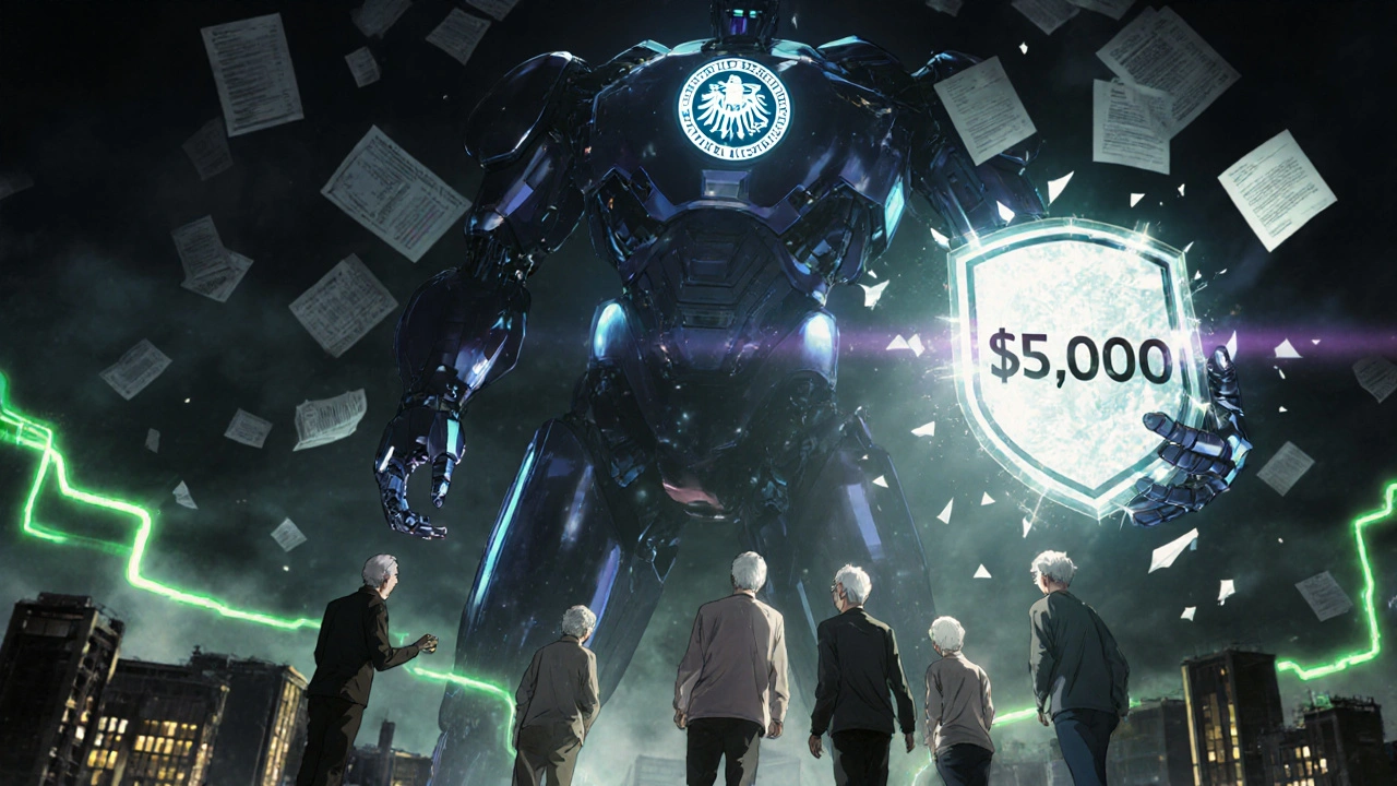 A towering tax AI shielding retirees with a ,000 deduction while dissolving outdated tax forms.