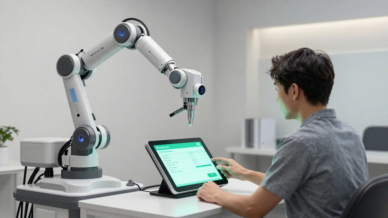 Diagnostic robot conducting virtual telemedicine consult